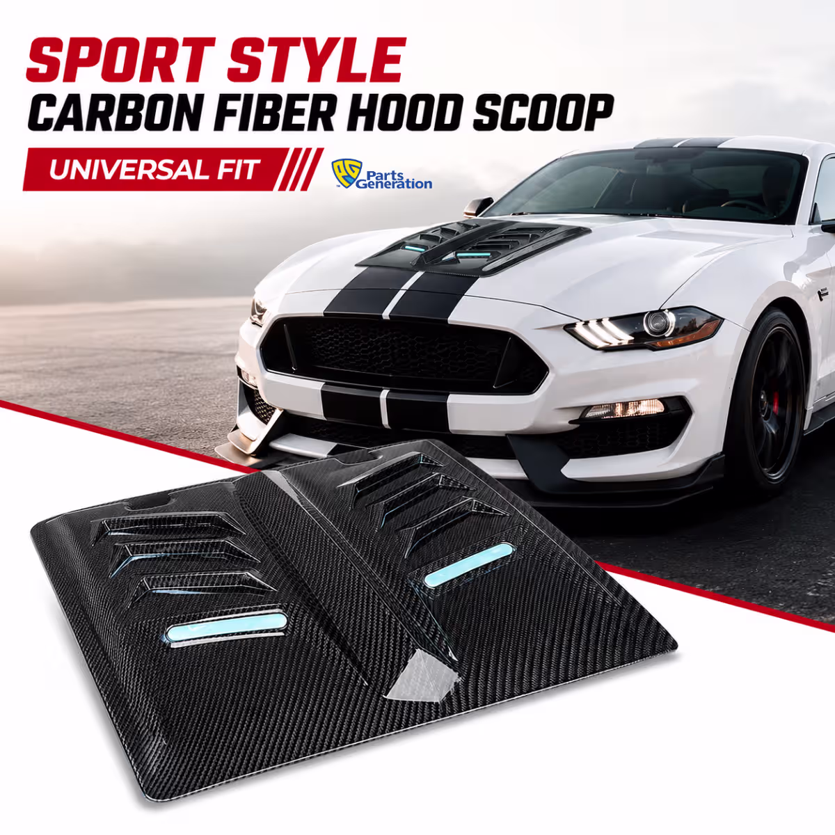 UNIVERSAL CARBON FIBER HOOD SCOOP – STYLE 1